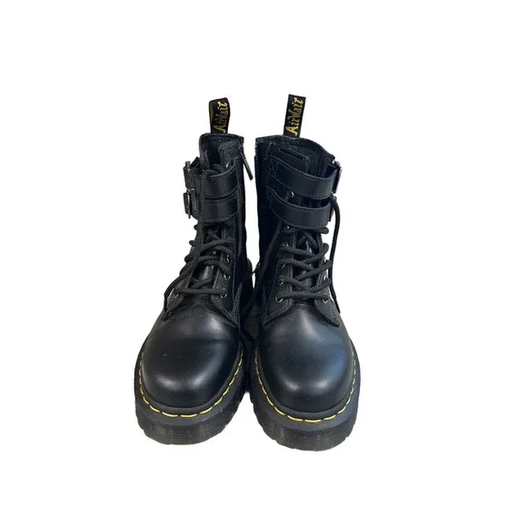 Dr. Martens 1460 ALT Black Leather Lace Up/Zip Buckle Ankle Boots Men 6 Womens 7 - Picture 5 of 7